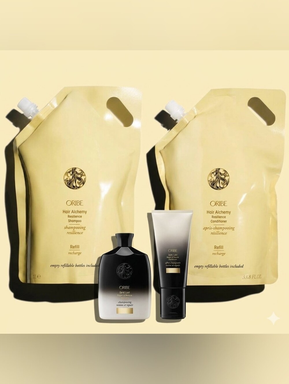 ORIBE HAIR ALCHEMY SHAMPOO & CONDITIONER Liter Refills